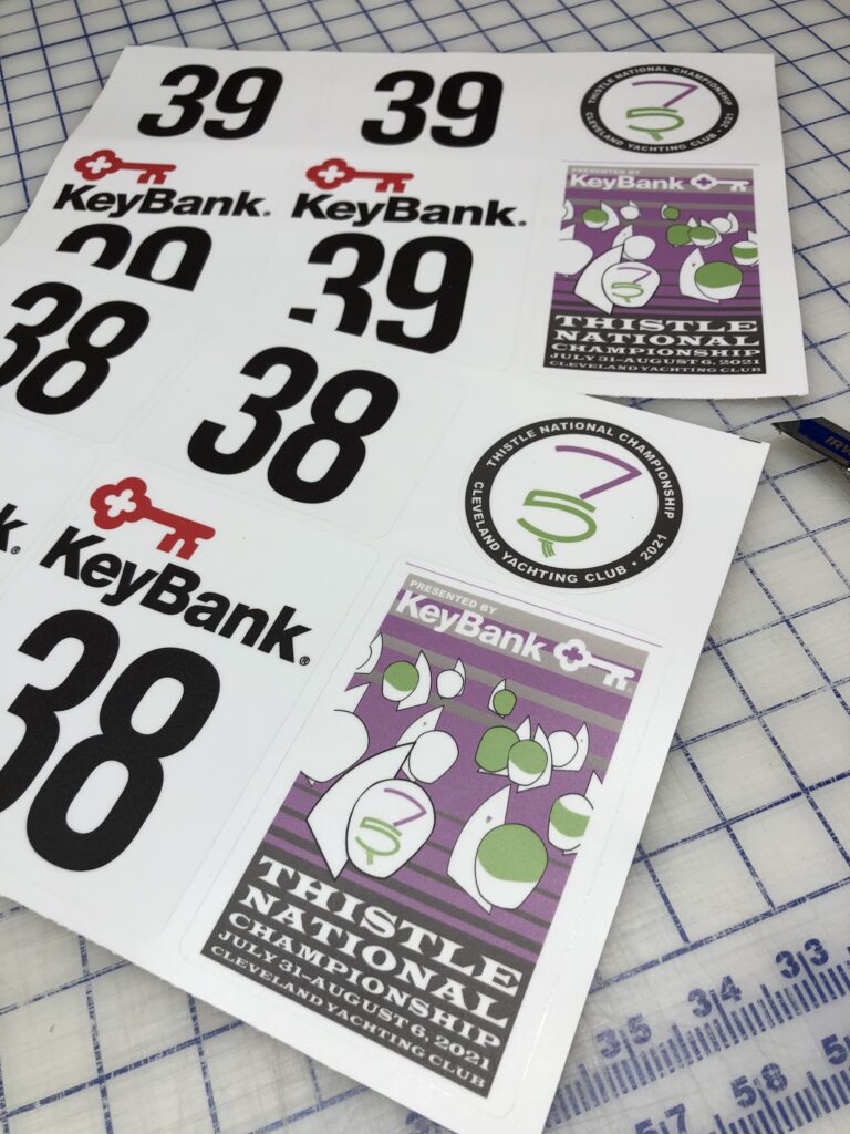 Thistle Nationals Regatta bow number sticker commemorative sticker, sponsor stickers sailing regatta